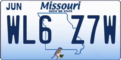 MO license plate WL6Z7W