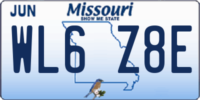 MO license plate WL6Z8E