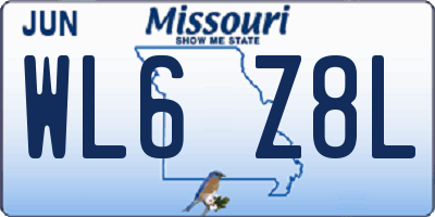 MO license plate WL6Z8L