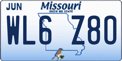 MO license plate WL6Z8O