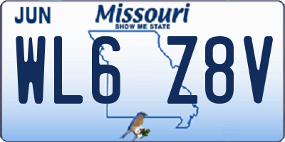 MO license plate WL6Z8V