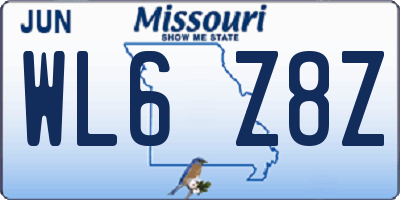 MO license plate WL6Z8Z