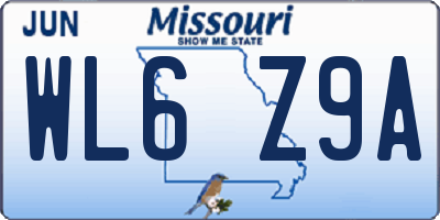 MO license plate WL6Z9A