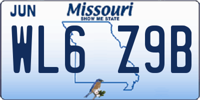 MO license plate WL6Z9B