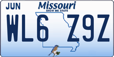 MO license plate WL6Z9Z