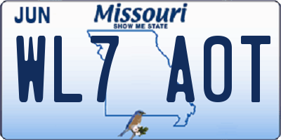MO license plate WL7A0T