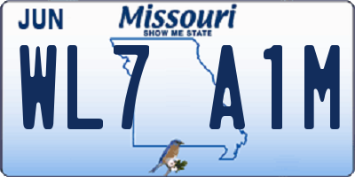 MO license plate WL7A1M