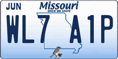 MO license plate WL7A1P