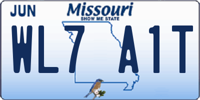 MO license plate WL7A1T