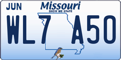 MO license plate WL7A5O