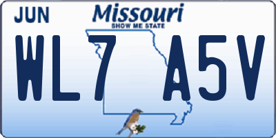 MO license plate WL7A5V