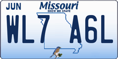 MO license plate WL7A6L