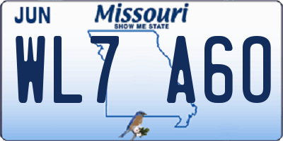 MO license plate WL7A6O