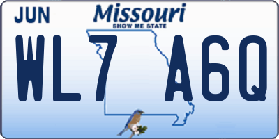MO license plate WL7A6Q