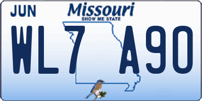 MO license plate WL7A9O