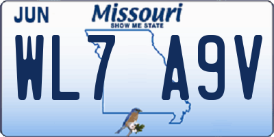 MO license plate WL7A9V