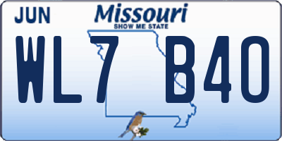 MO license plate WL7B4O