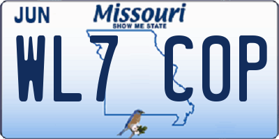 MO license plate WL7C0P