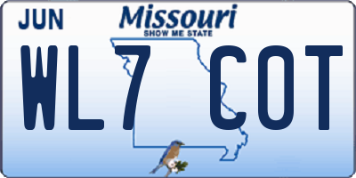 MO license plate WL7C0T