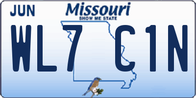 MO license plate WL7C1N