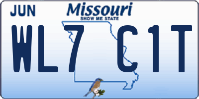 MO license plate WL7C1T