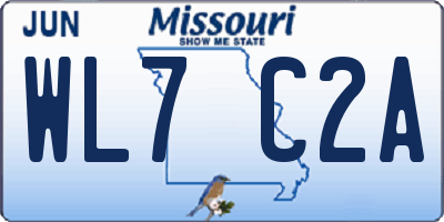 MO license plate WL7C2A