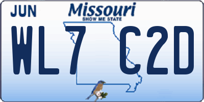 MO license plate WL7C2D