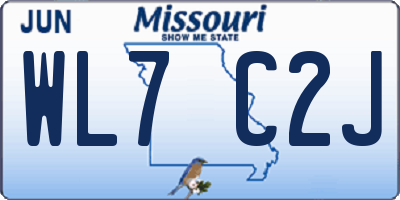 MO license plate WL7C2J