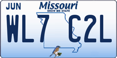 MO license plate WL7C2L