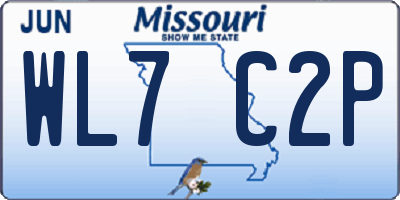 MO license plate WL7C2P