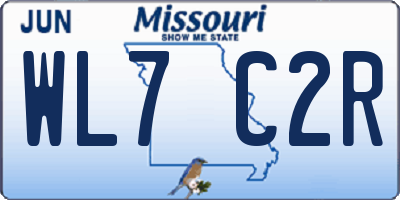 MO license plate WL7C2R