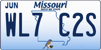 MO license plate WL7C2S