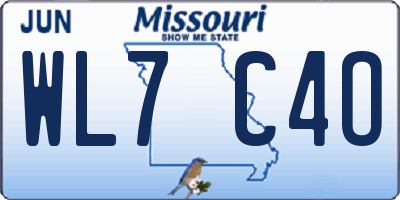 MO license plate WL7C4O