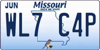 MO license plate WL7C4P