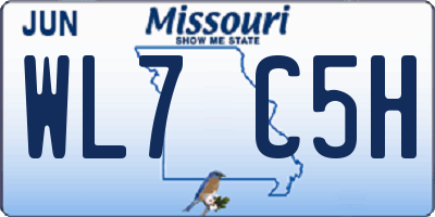 MO license plate WL7C5H