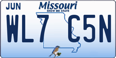 MO license plate WL7C5N