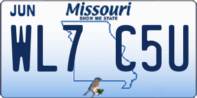 MO license plate WL7C5U