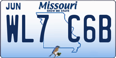 MO license plate WL7C6B