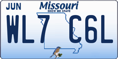 MO license plate WL7C6L