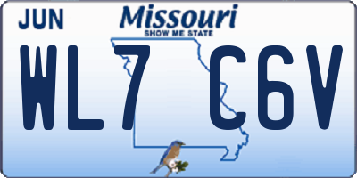 MO license plate WL7C6V