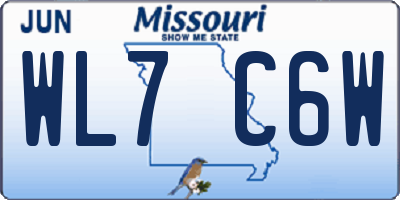 MO license plate WL7C6W