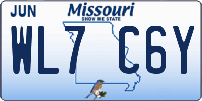 MO license plate WL7C6Y