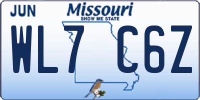 MO license plate WL7C6Z