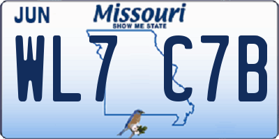 MO license plate WL7C7B