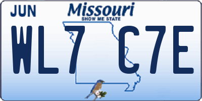 MO license plate WL7C7E