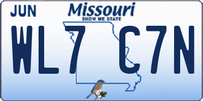 MO license plate WL7C7N