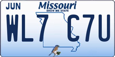 MO license plate WL7C7U