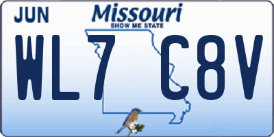 MO license plate WL7C8V