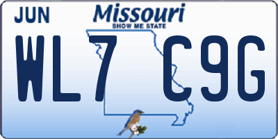MO license plate WL7C9G