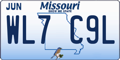 MO license plate WL7C9L